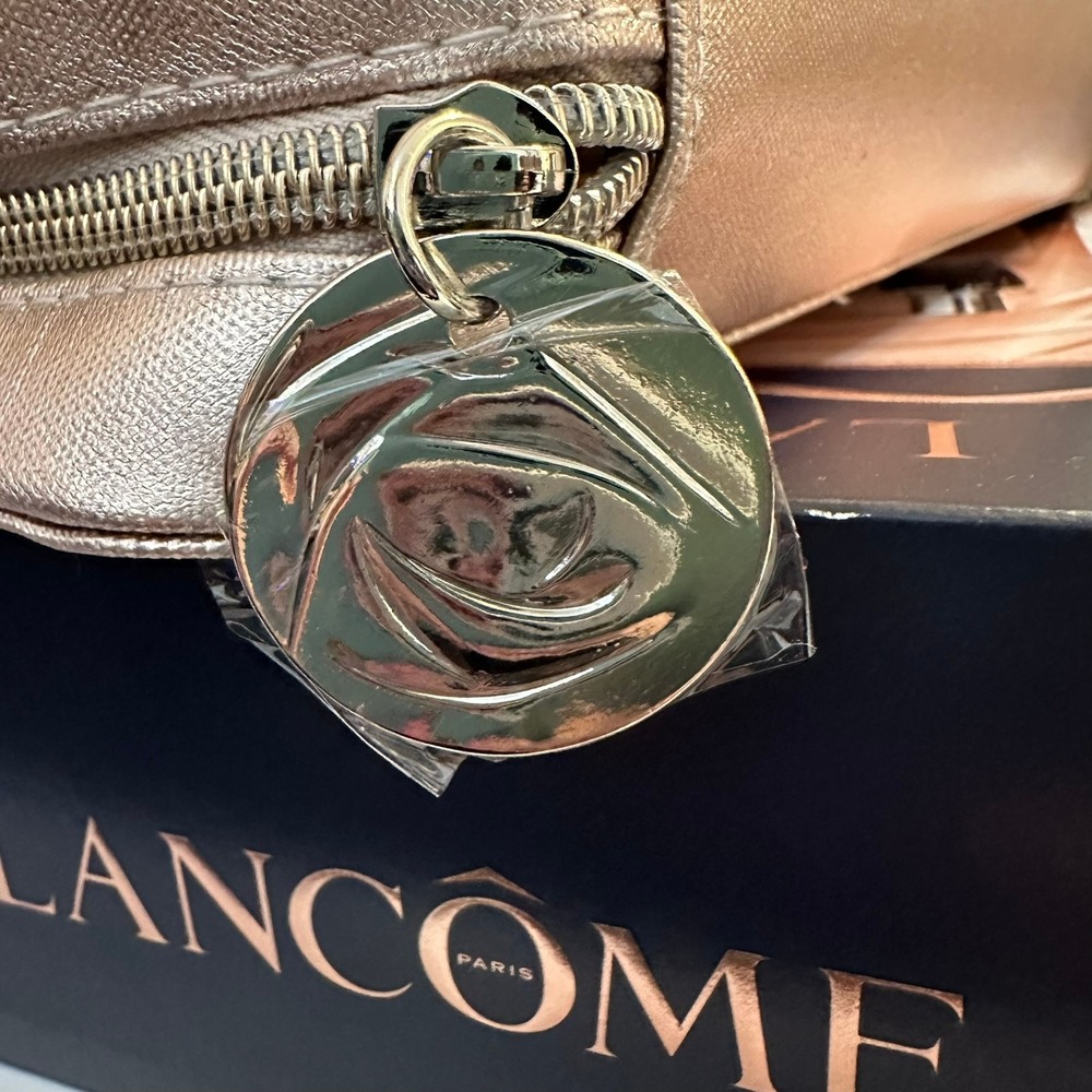 Lancome Metallic Rose Gold Cosmetic‎ Makeup Bag